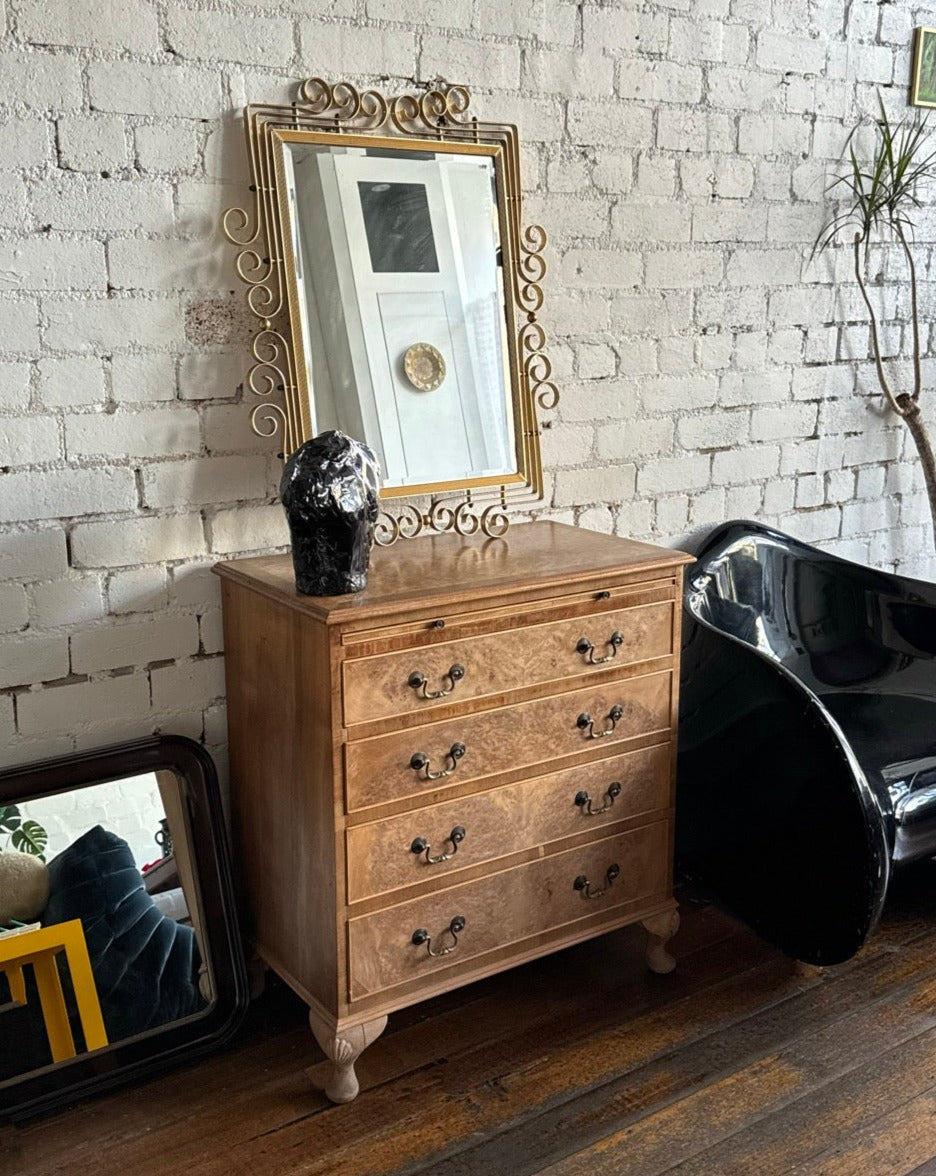 Burl and Walnut Dresser