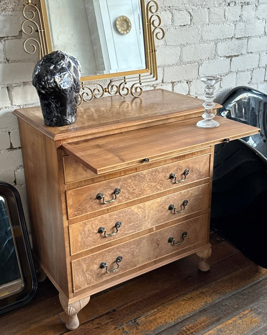 Burl and Walnut Dresser