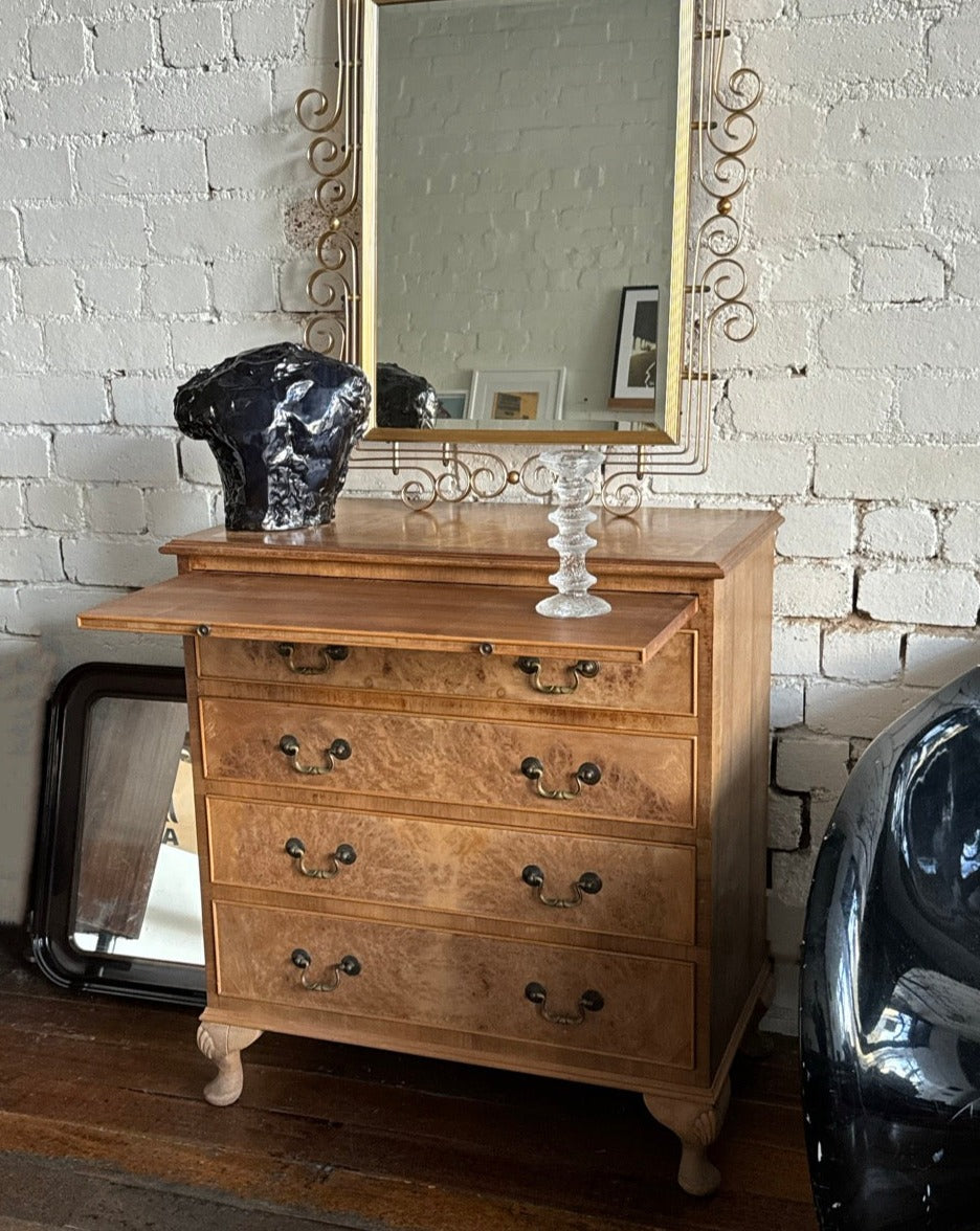 Burl and Walnut Dresser