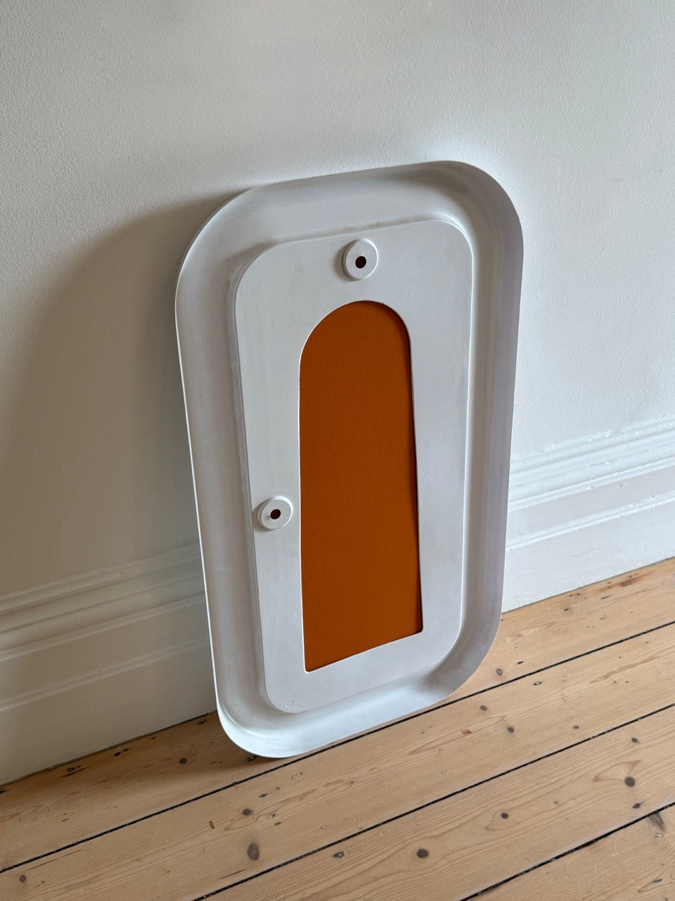 White Plastic Bulbous Mirror
