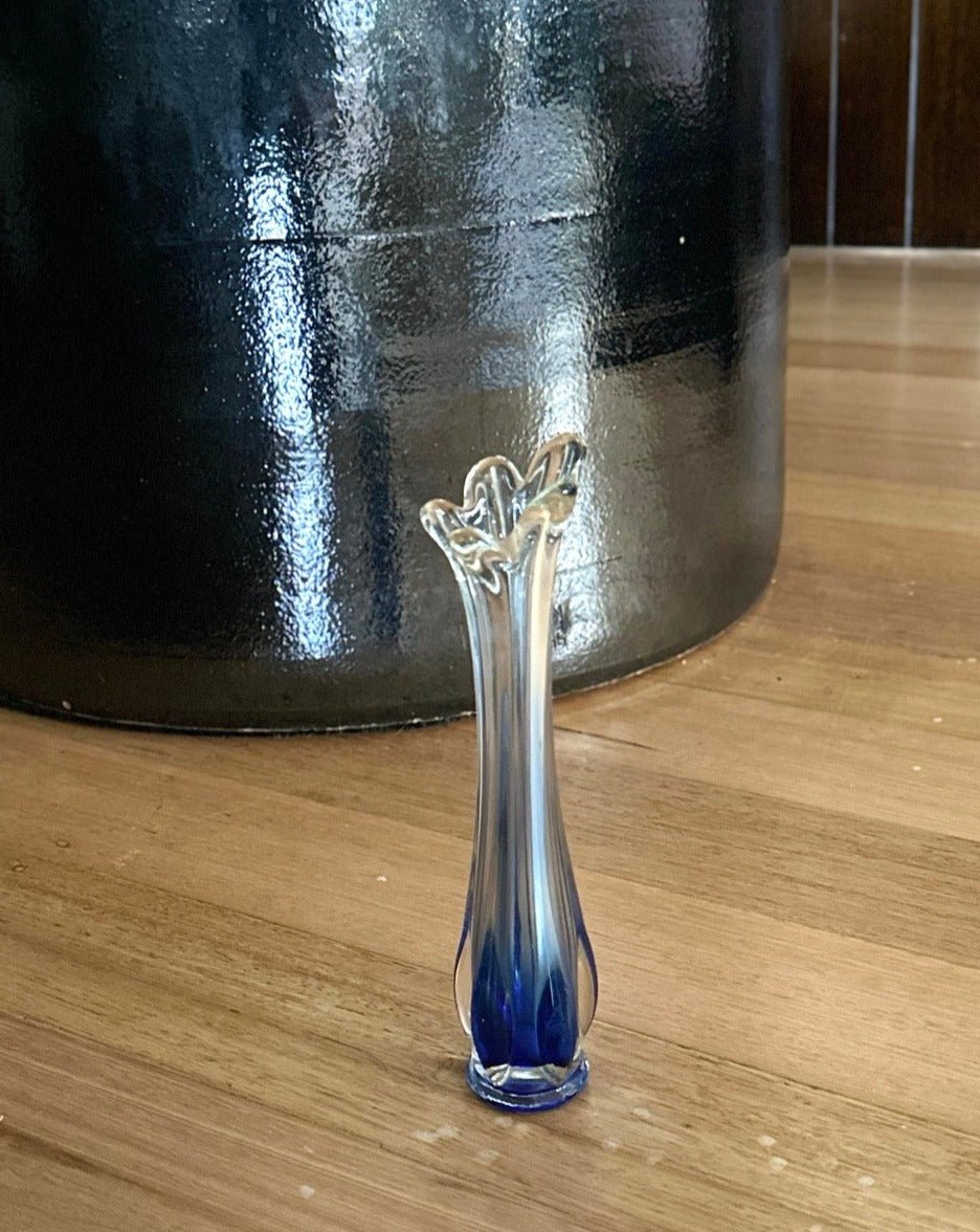 Vintage Five Finger Glass Vase