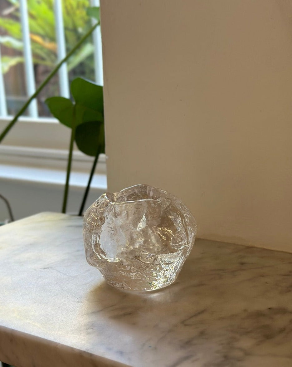 Snowball Votive Candle by Ann Warff for Kosta Boda