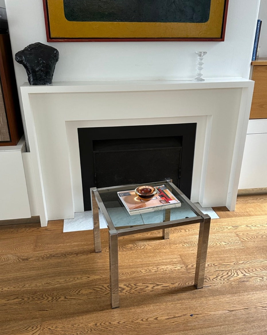 Chrome and Smoked Glass Side Table