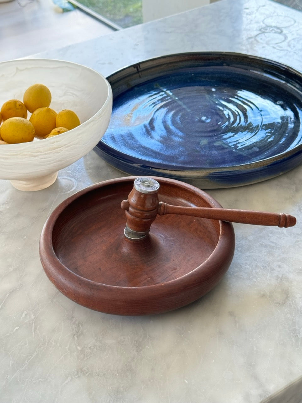 Mahogany Nut Cracker Gavel and Bowl