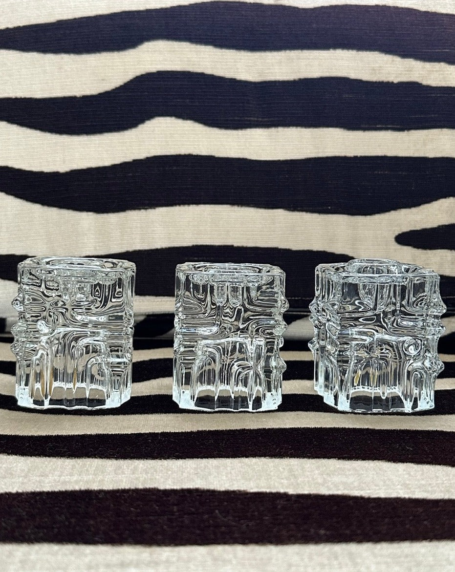 Rosice Glassworks Geometric Glass Candlesticks