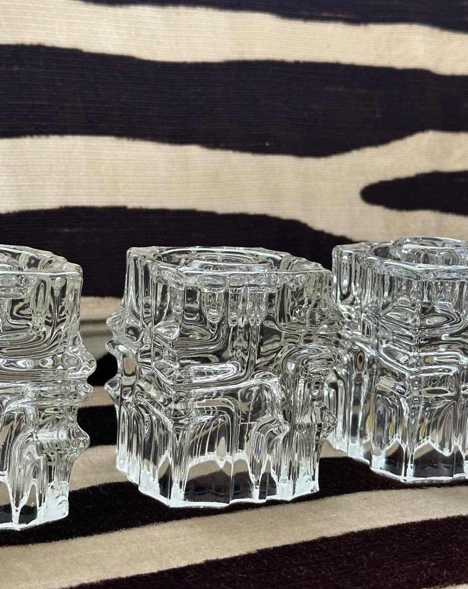 Rosice Glassworks Geometric Glass Candlesticks