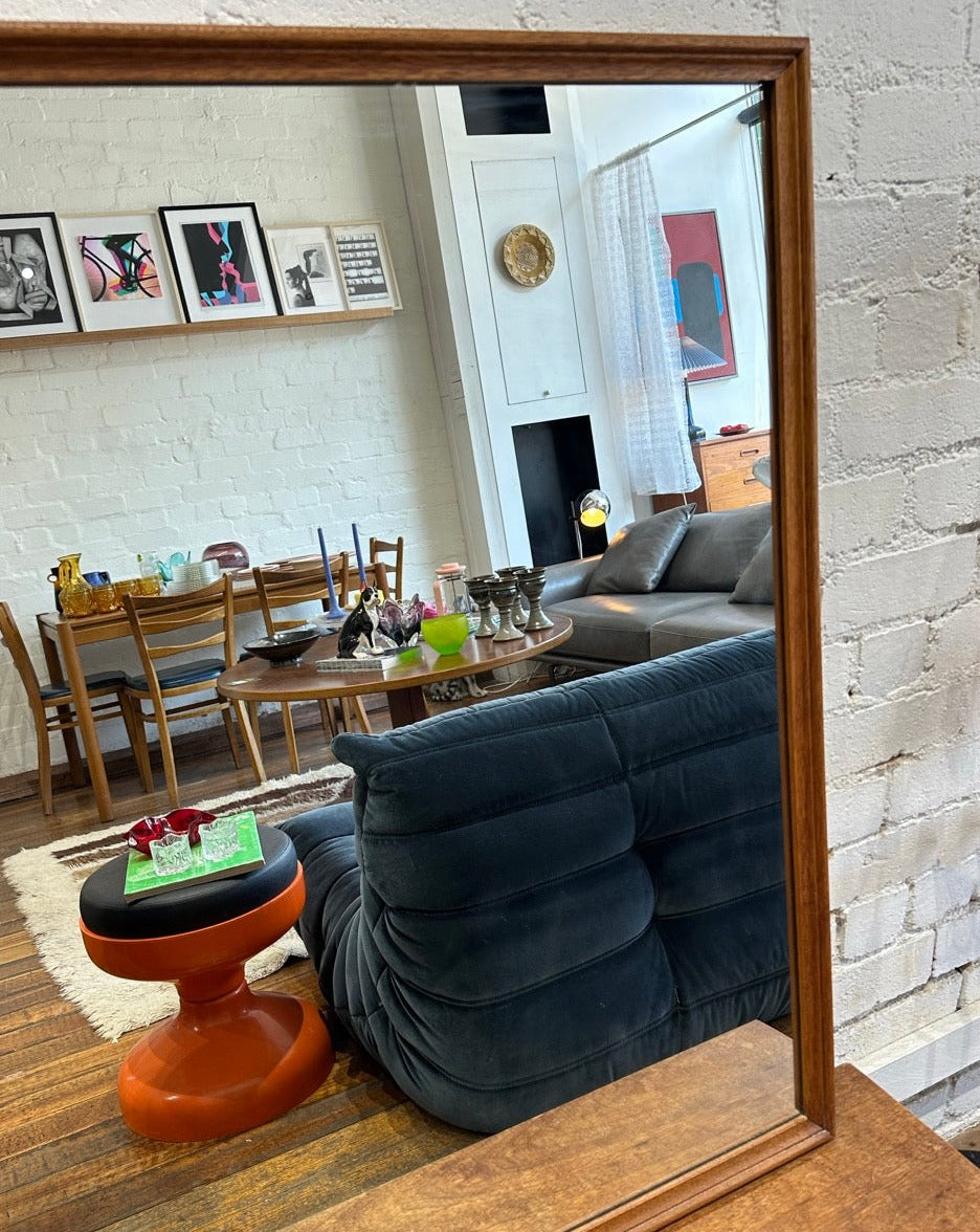 Mid Century Teak Wall Mirror