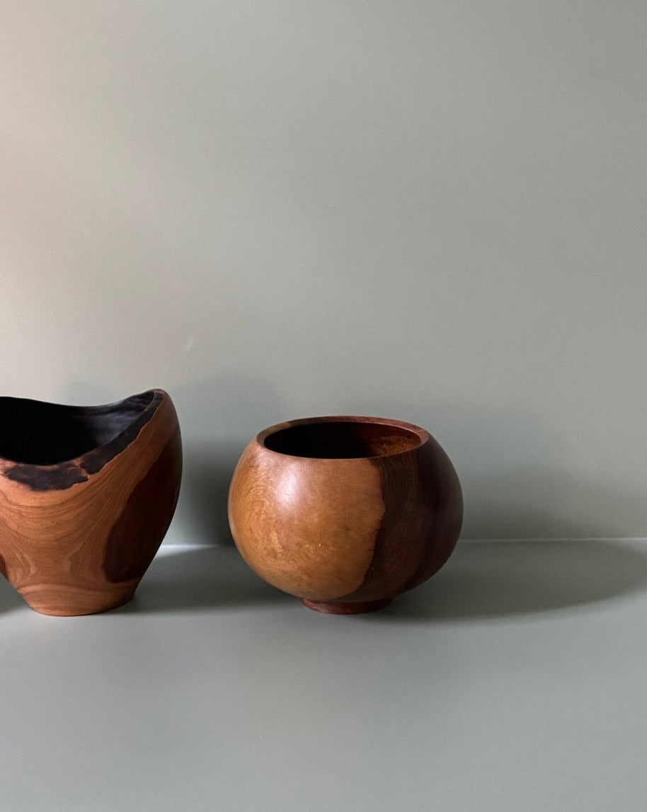 Three Handcrafted Wooden Bowls