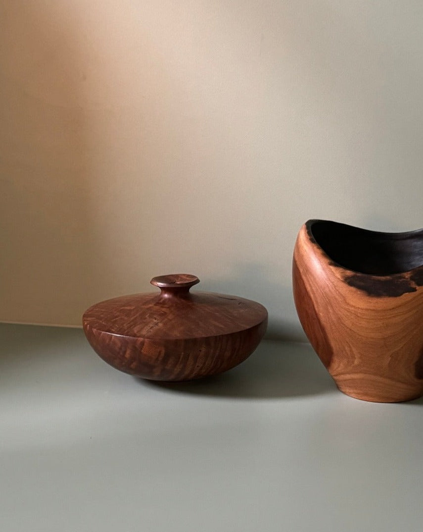 Three Handcrafted Wooden Bowls