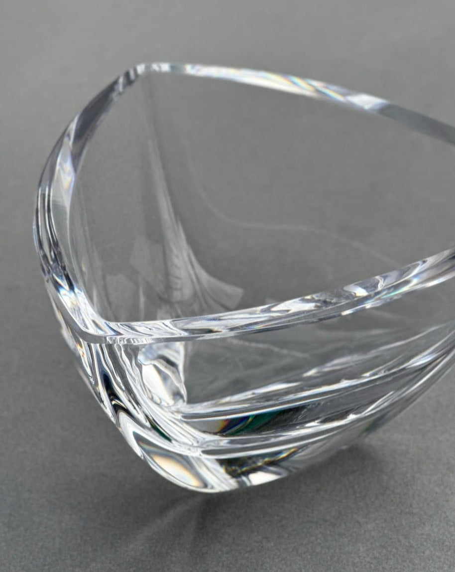 Crystal Triangular Bowl by Kosta Boda