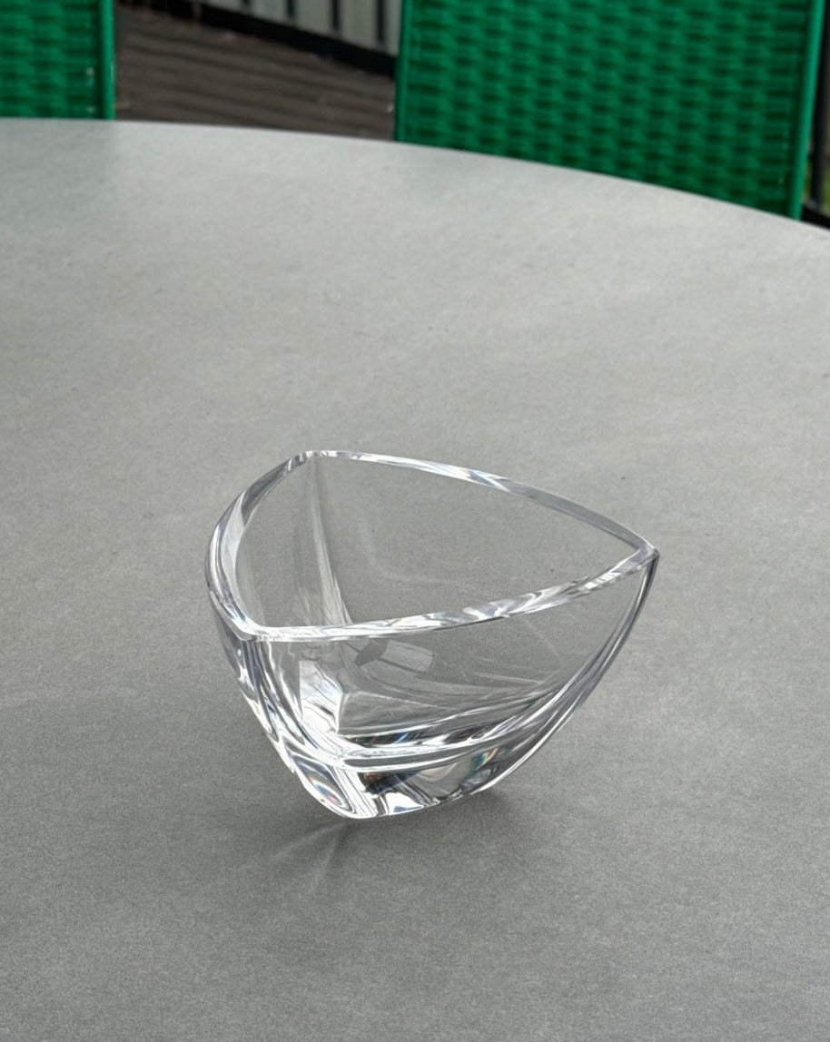 Crystal Triangular Bowl by Kosta Boda