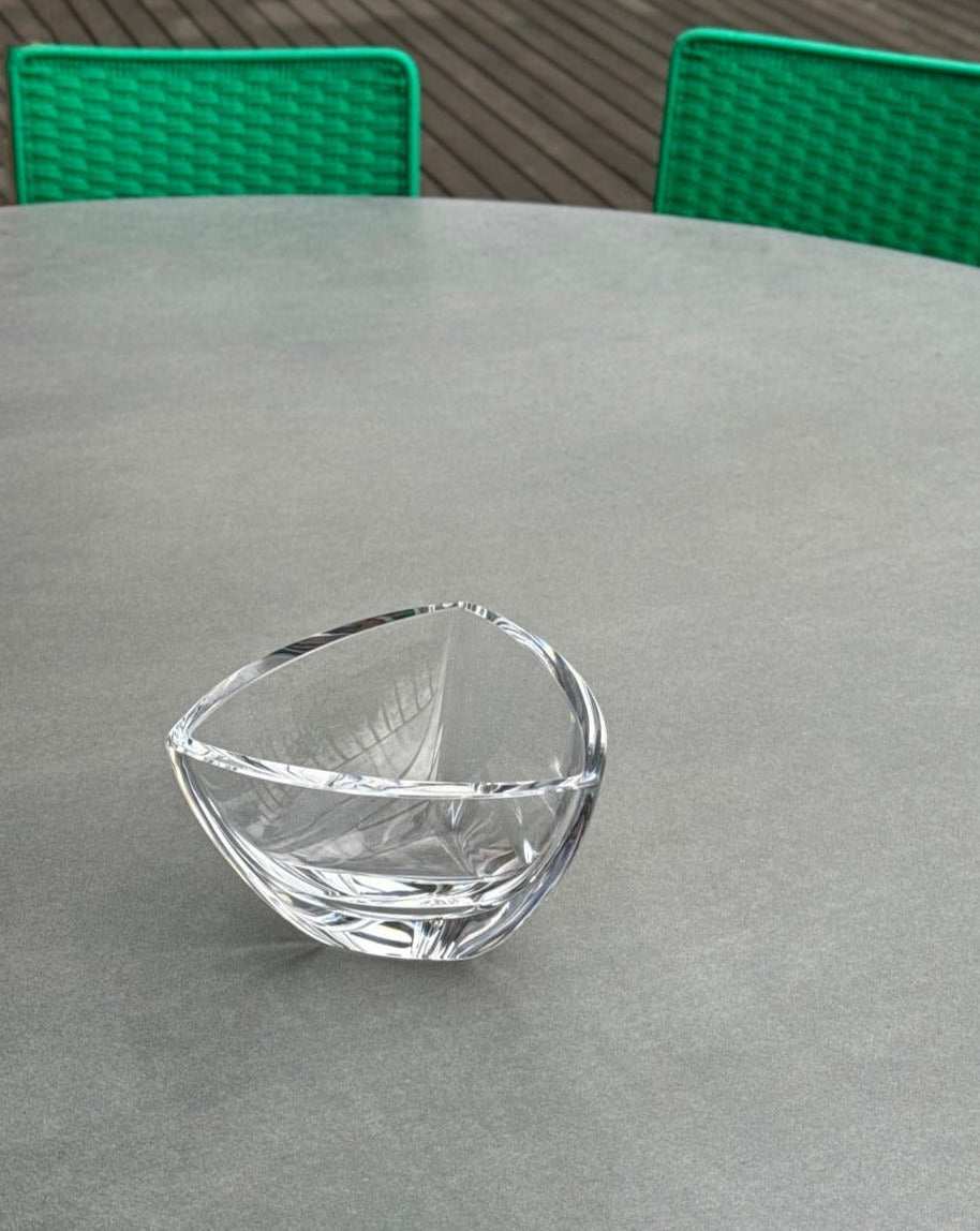 Crystal Triangular Bowl by Kosta Boda