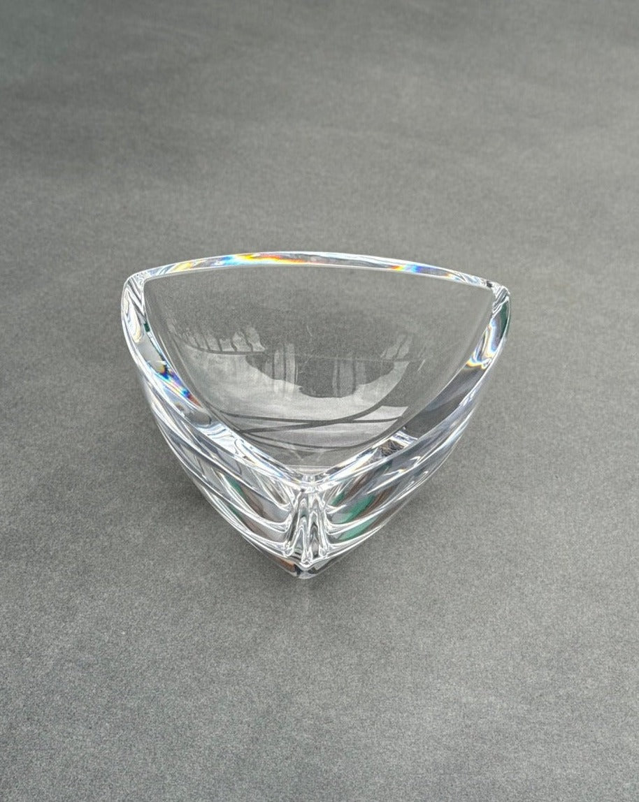 Crystal Triangular Bowl by Kosta Boda
