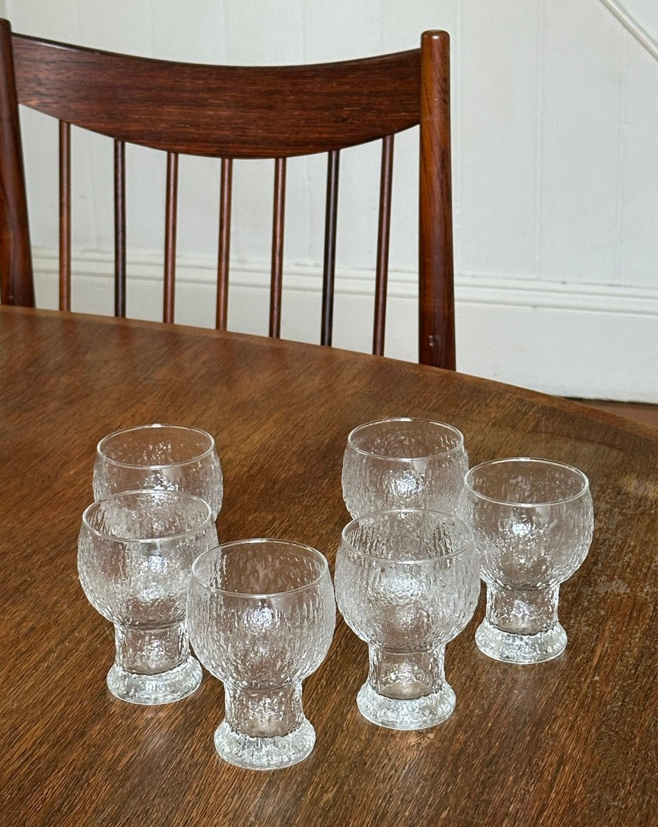Set of 6 Festive Bark Glass Goblets