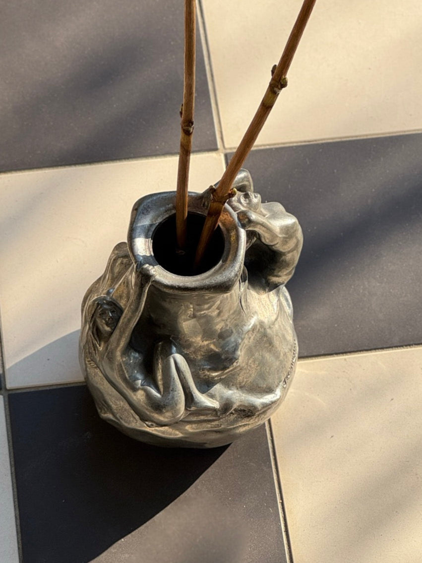 Art Nouveau Silver Sculptural Vase