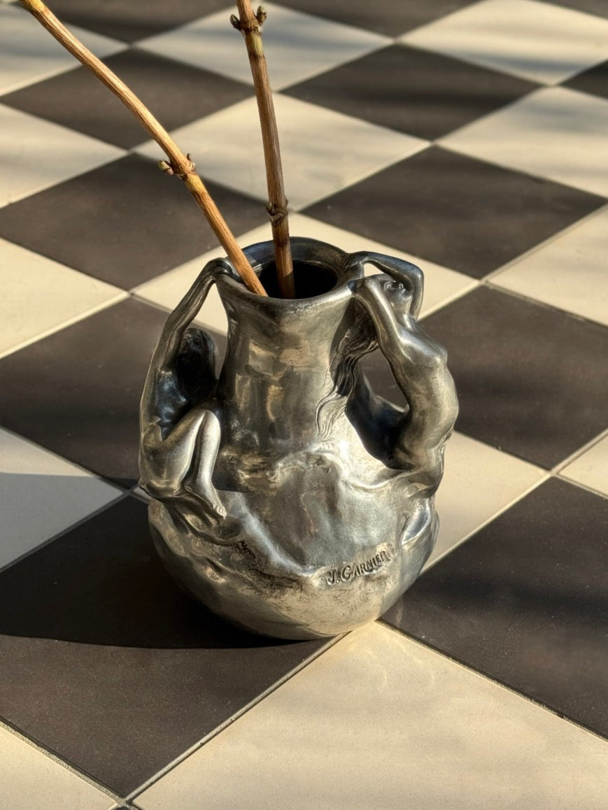 Art Nouveau Silver Sculptural Vase