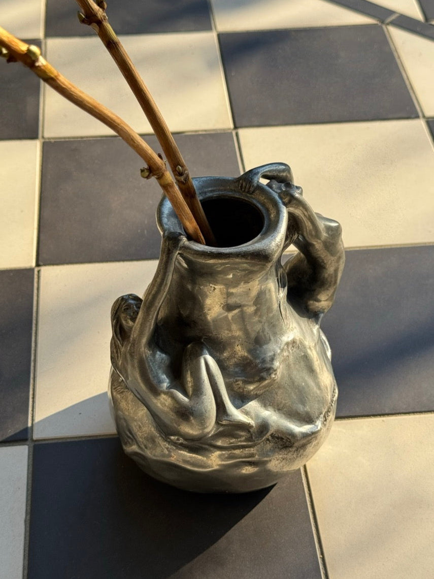 Art Nouveau Silver Sculptural Vase