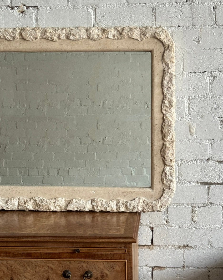Large Vintage Stone Mirror