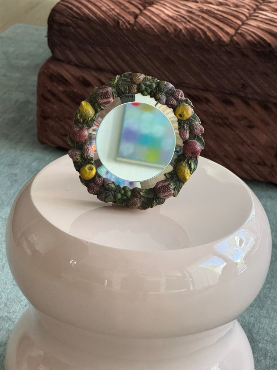 Antique Floral Table Mirror