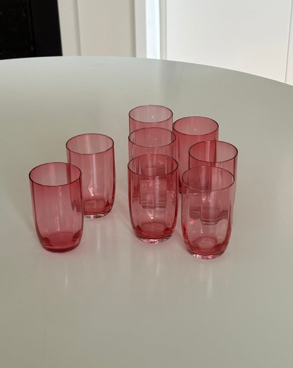 Set of 8 Victorian Ruby Glass Tumblers