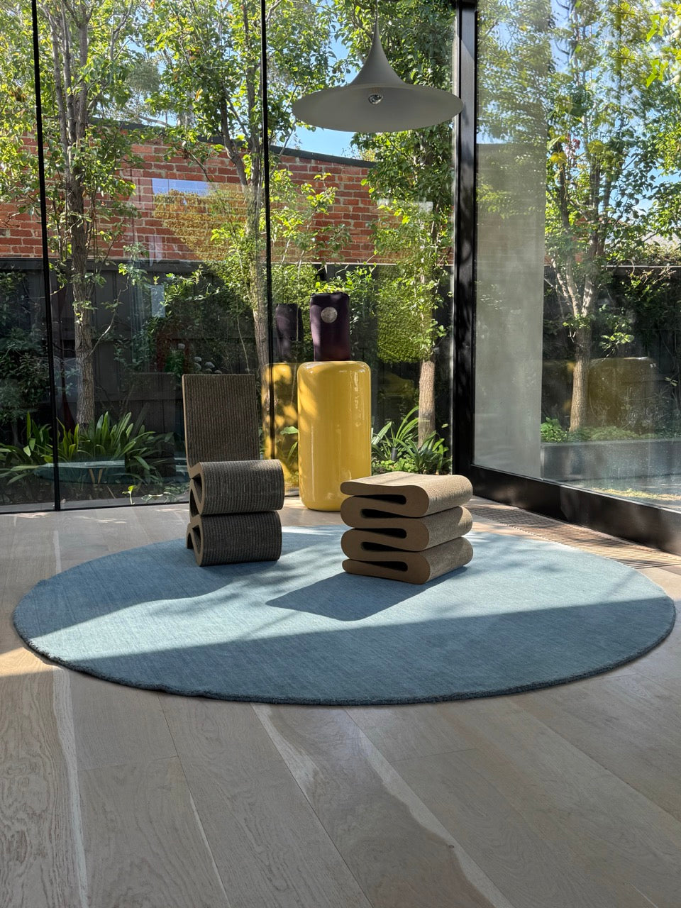 Large Handwoven Round Wool Rug