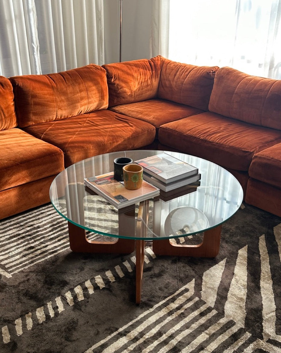 Mid Century Geometric Teak Coffee Table