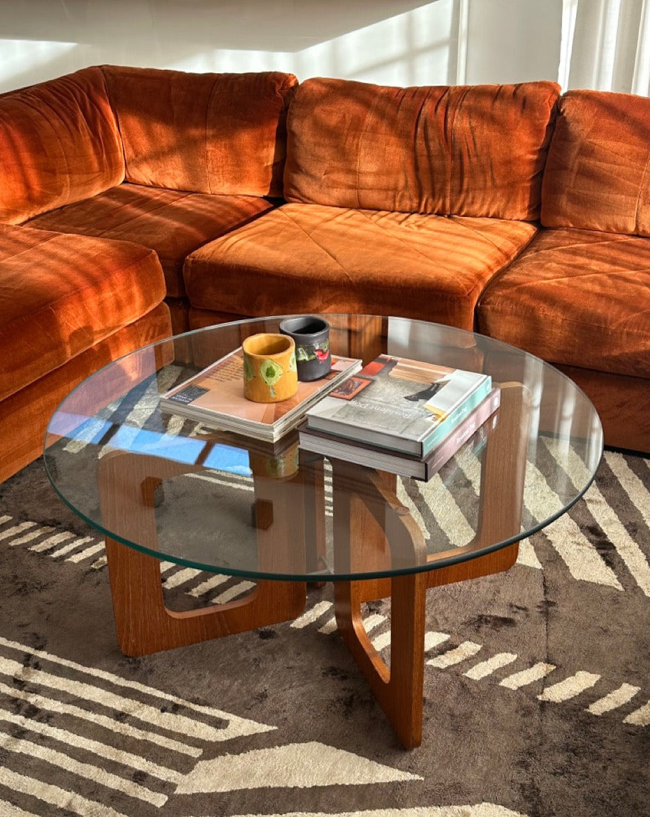 Mid Century Geometric Teak Coffee Table