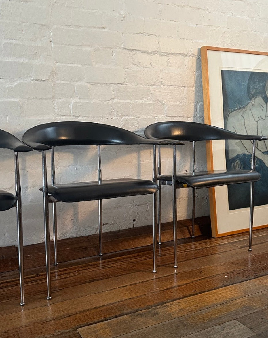 Four Italian P40 Chairs for Fasem