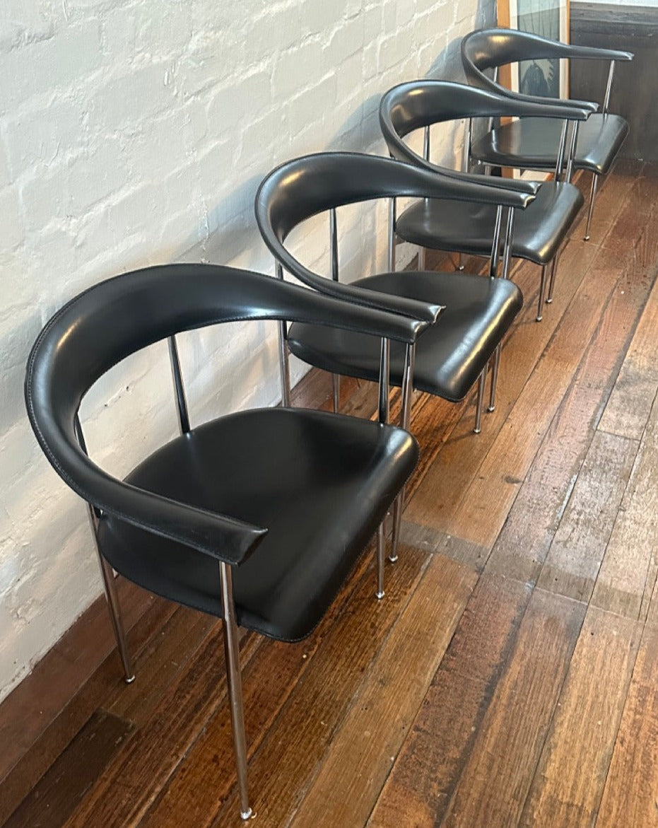 Four Italian P40 Chairs for Fasem