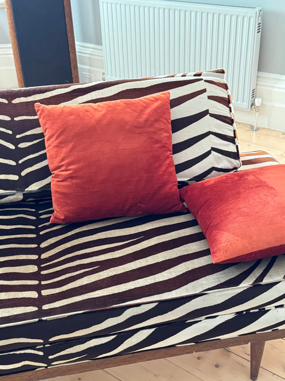 Pair of Vintage Rust Suede Cushions