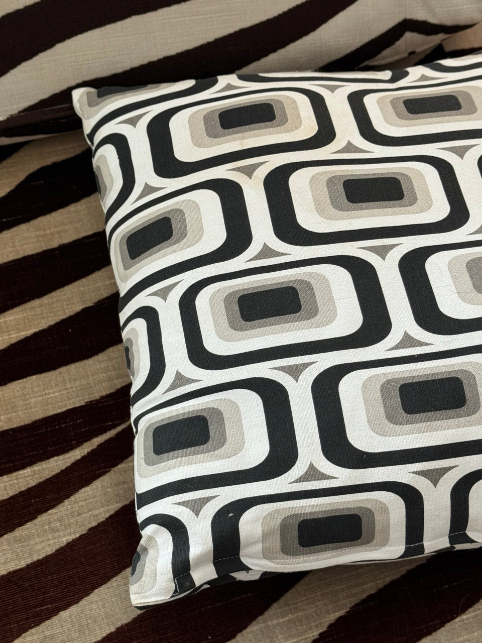 Pair of Vintage Geometric Cushions