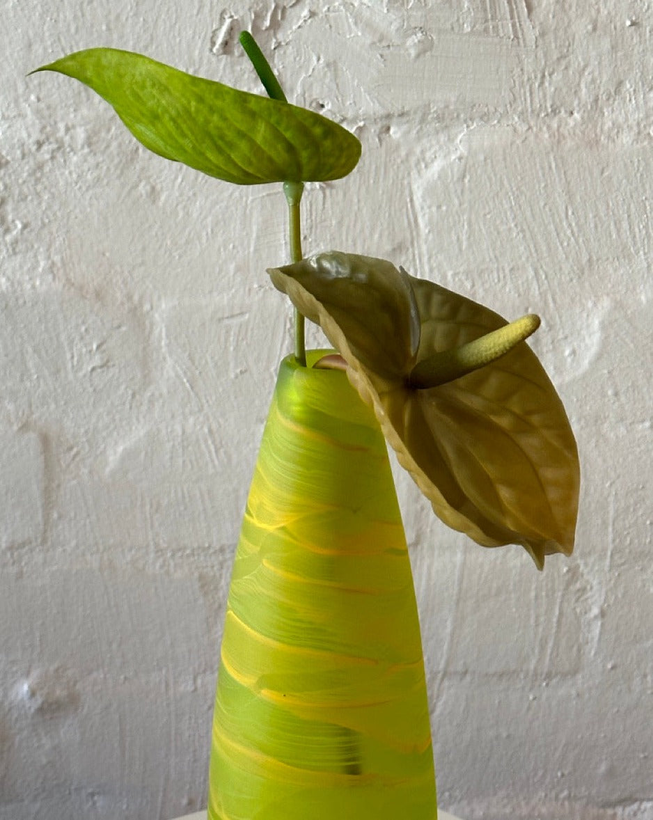 Acid Green Swirl Vase