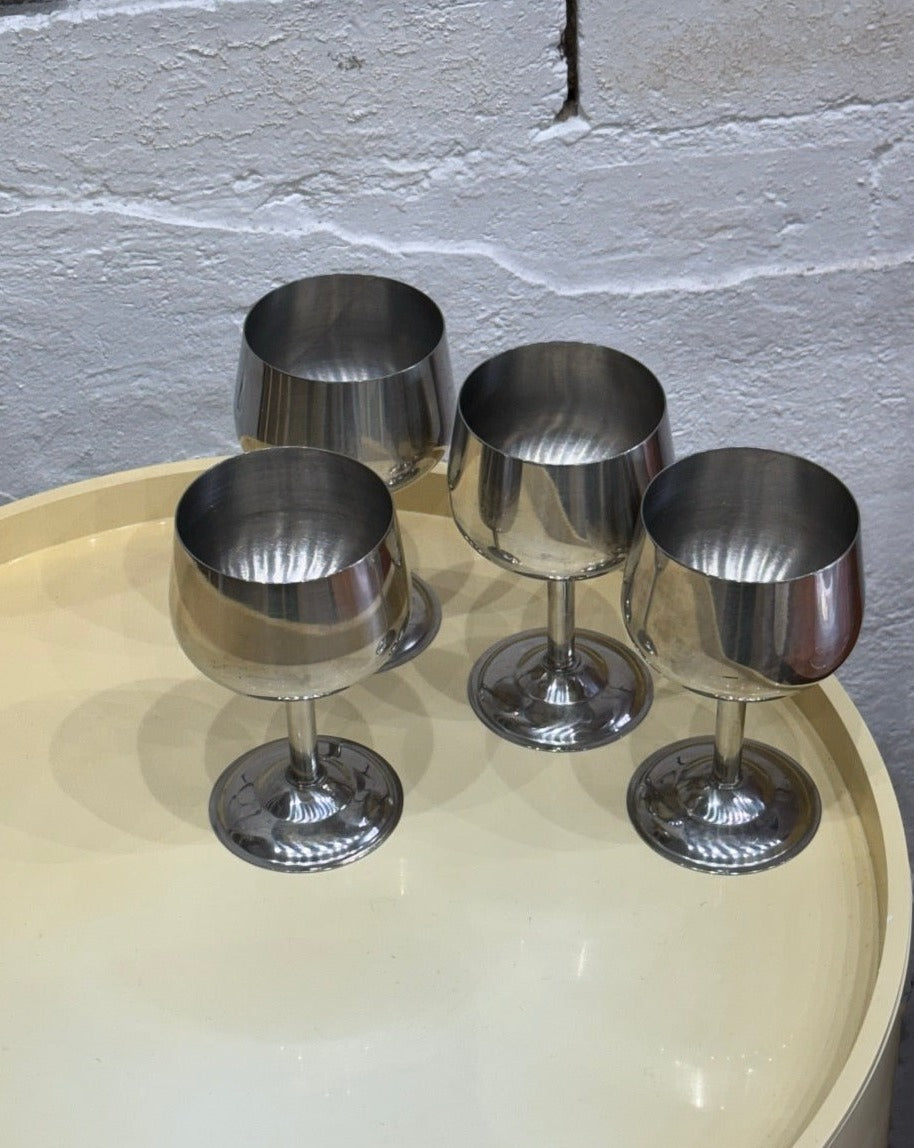 Set of 4 Silver Goblets