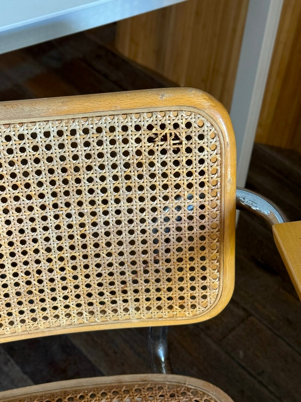 Pair of Vintage Cesca Chairs with Armrests in the style of Marcel Breuer