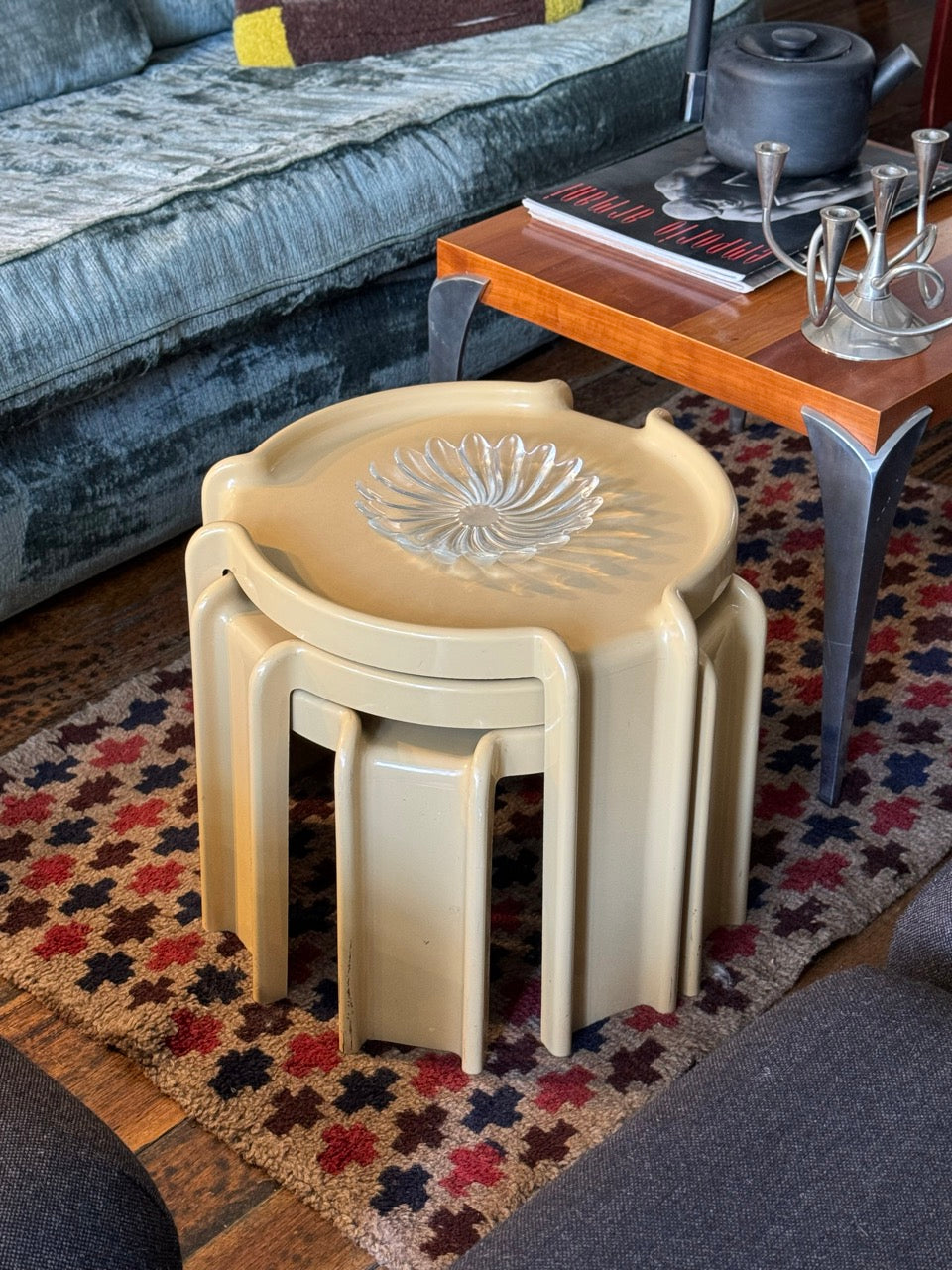 Kartell Nesting Tables in Beige