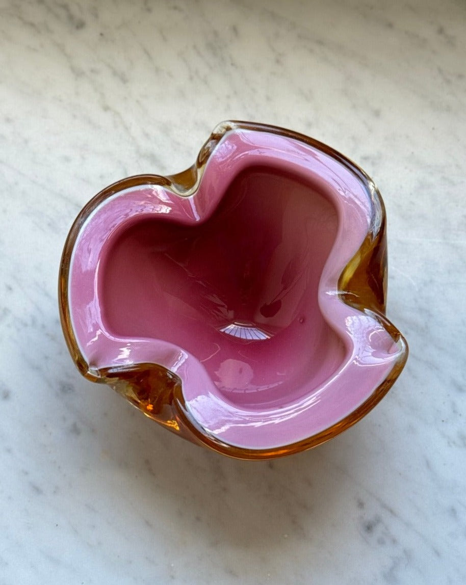 Barbini Murano Glass Biomorphic Bowl