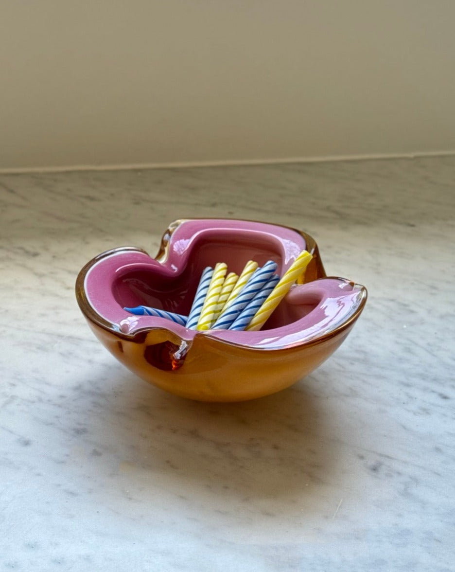 Barbini Murano Glass Biomorphic Bowl