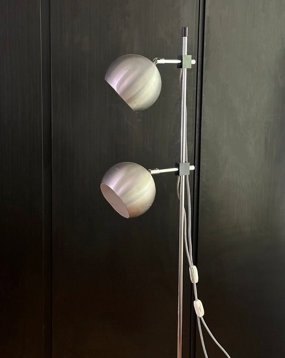 Double Head Chrome Floor Lamp