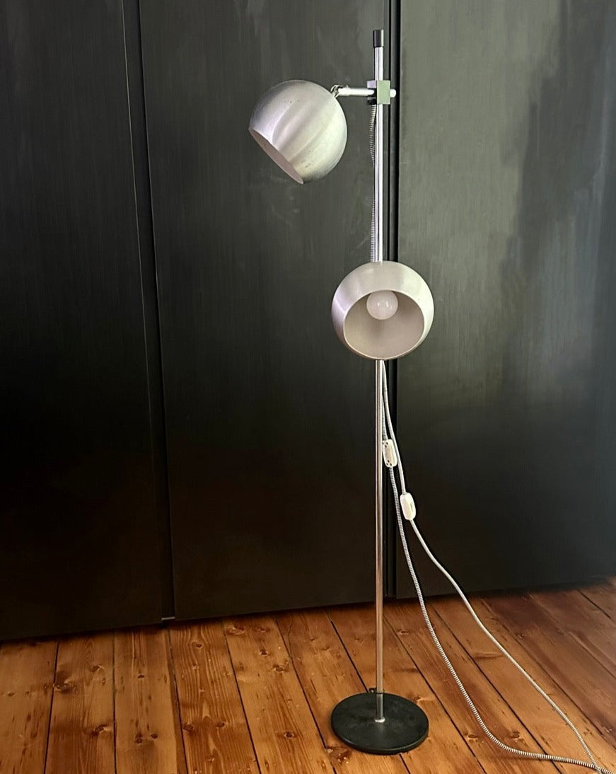 Double Head Chrome Floor Lamp