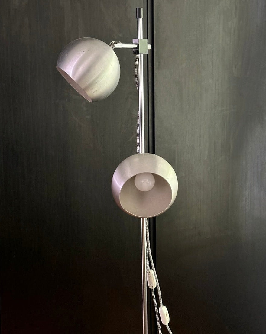 Double Head Chrome Floor Lamp