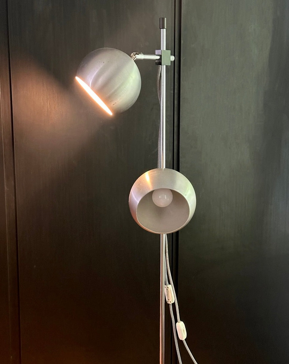 Double Head Chrome Floor Lamp