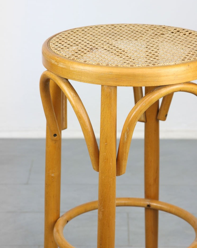 Vintage Cane Bentwood Bar Stools