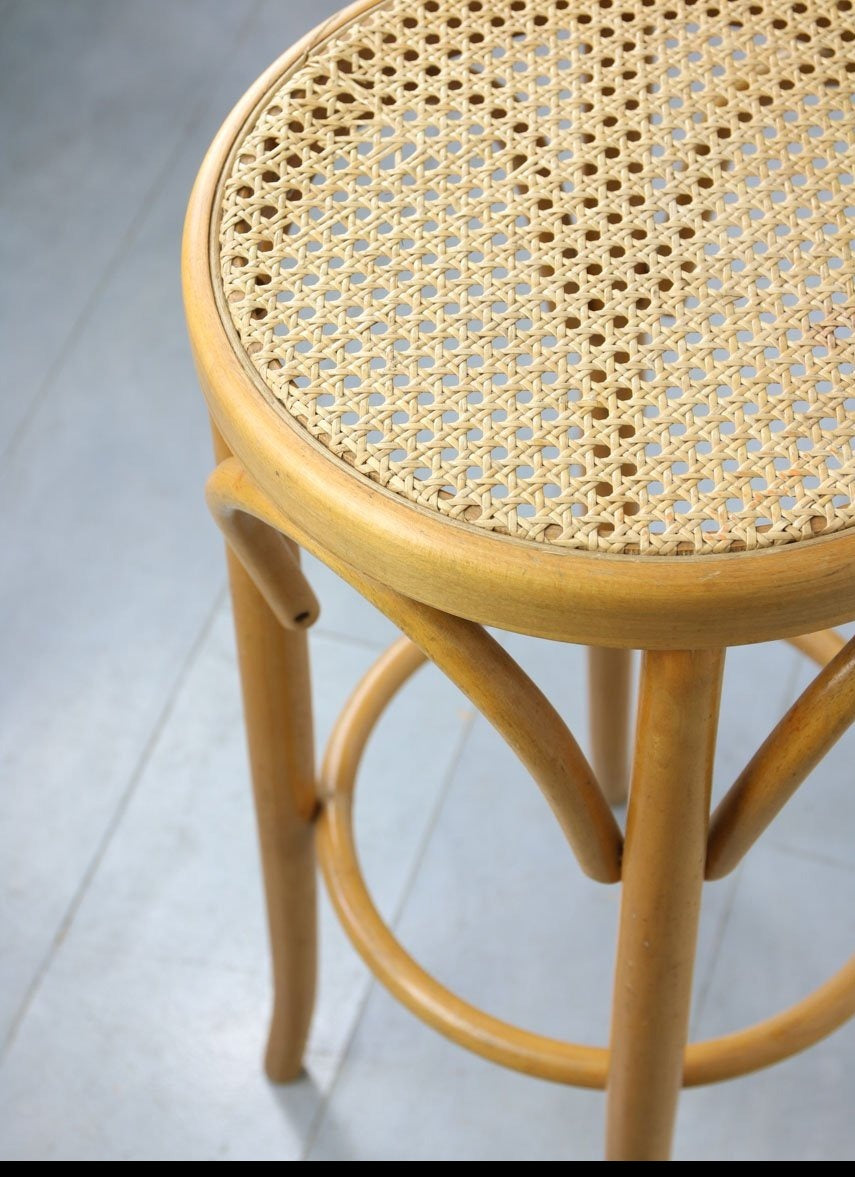 Vintage Cane Bentwood Bar Stools