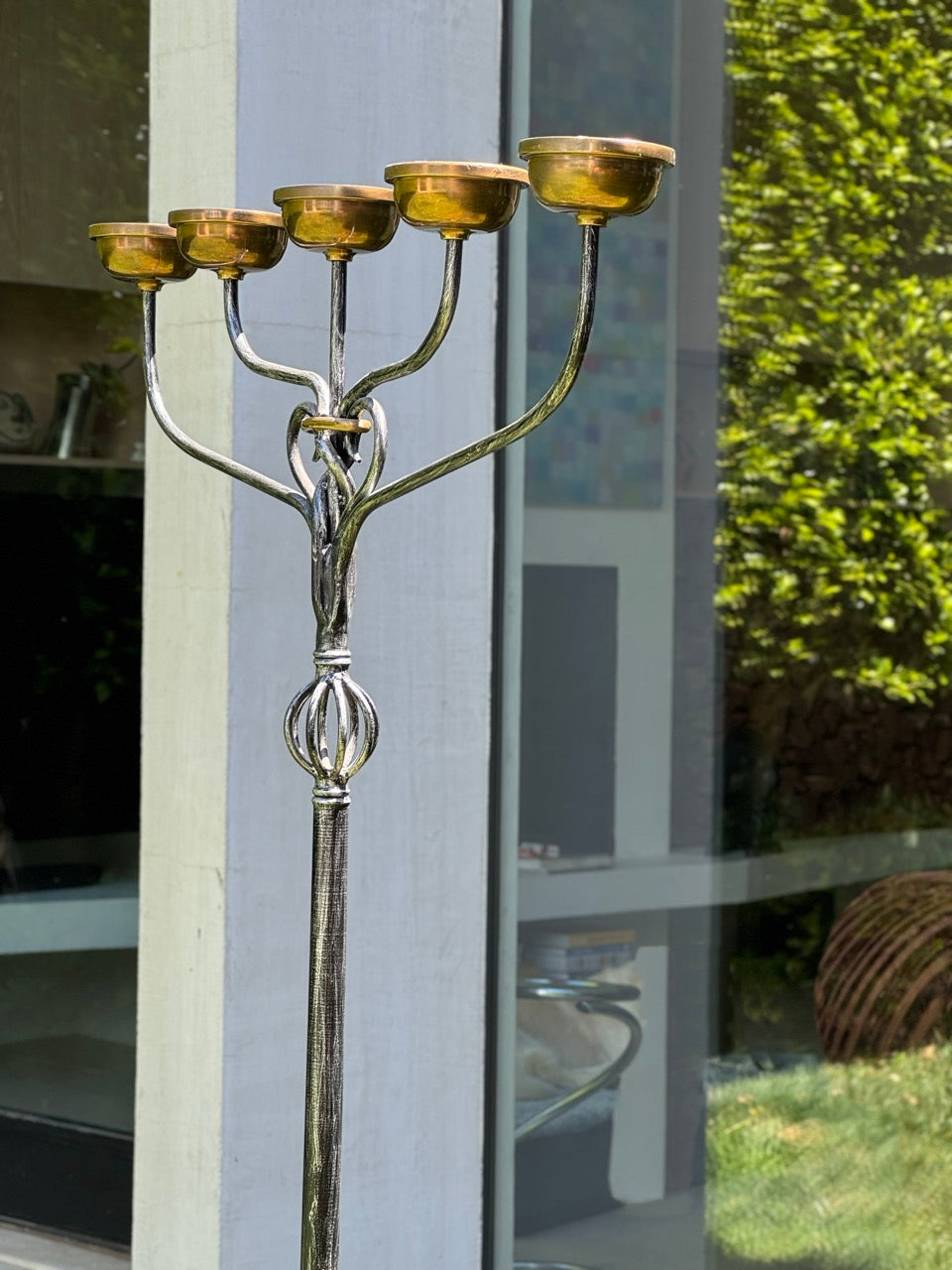 Vintage Wrought Iron and Brass Candelabra