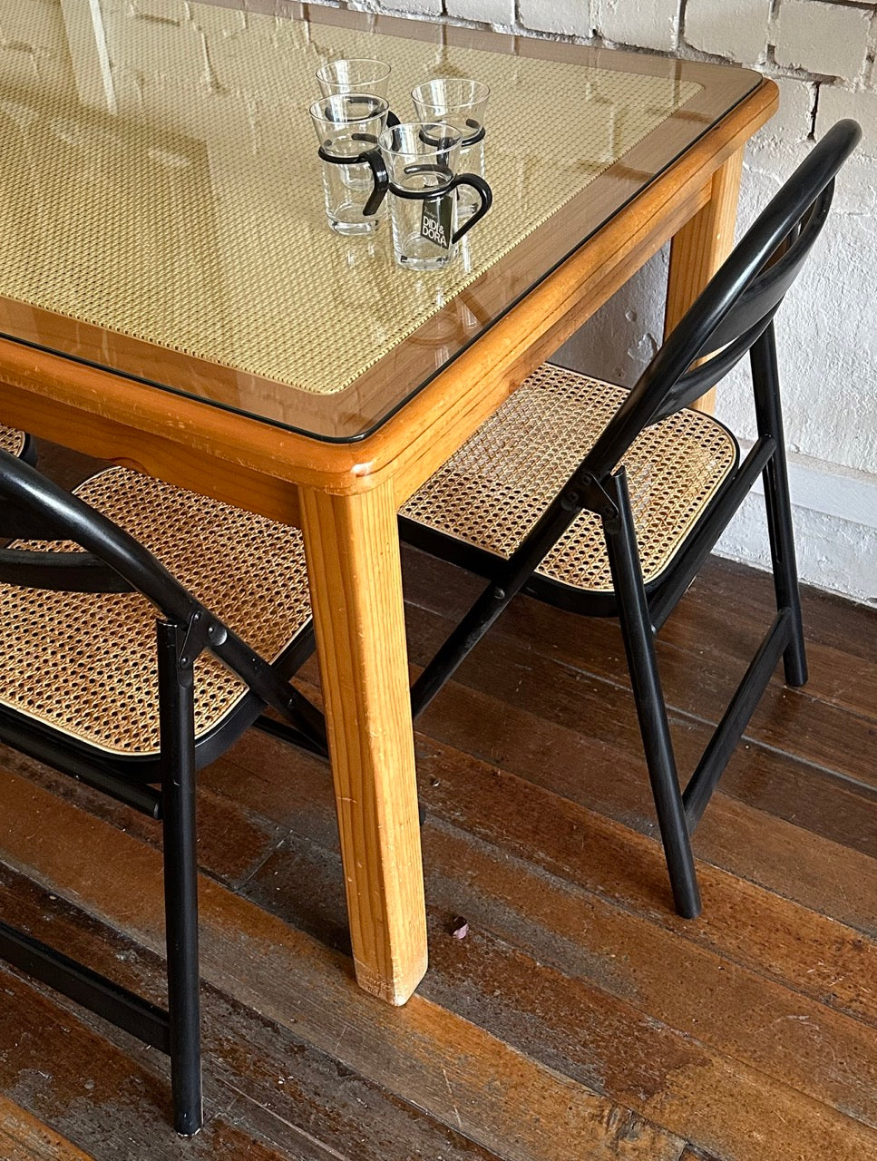 Set of 5 Folding Rattan Chairs