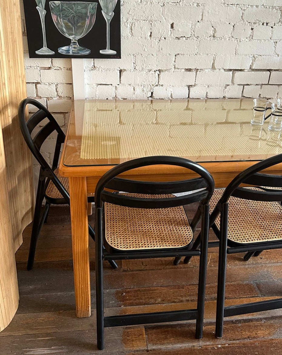 Set of 5 Folding Rattan Chairs