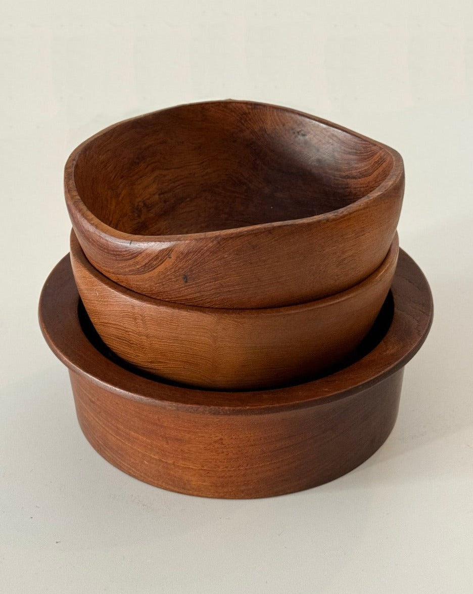 Large Teak Salad Bowls