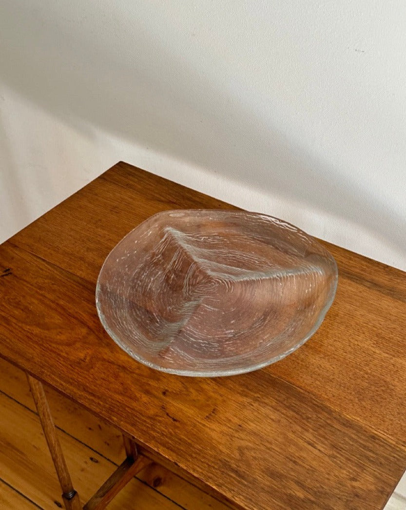 Vintage Textured Glass Platter