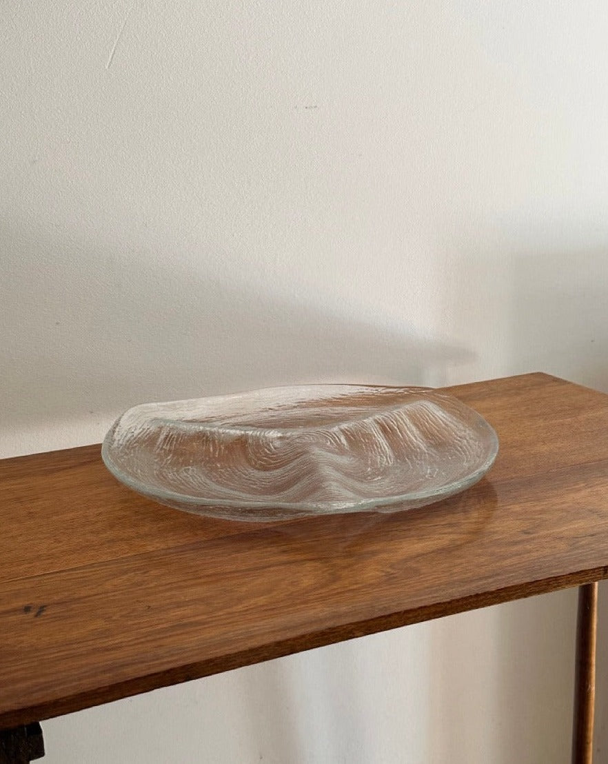 Vintage Textured Glass Platter