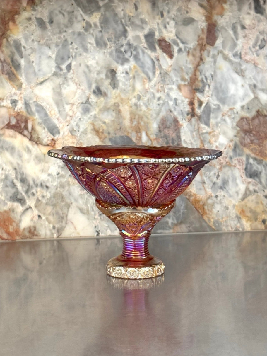 Indiana Glass Iridescent Glass Pedestal Bowl